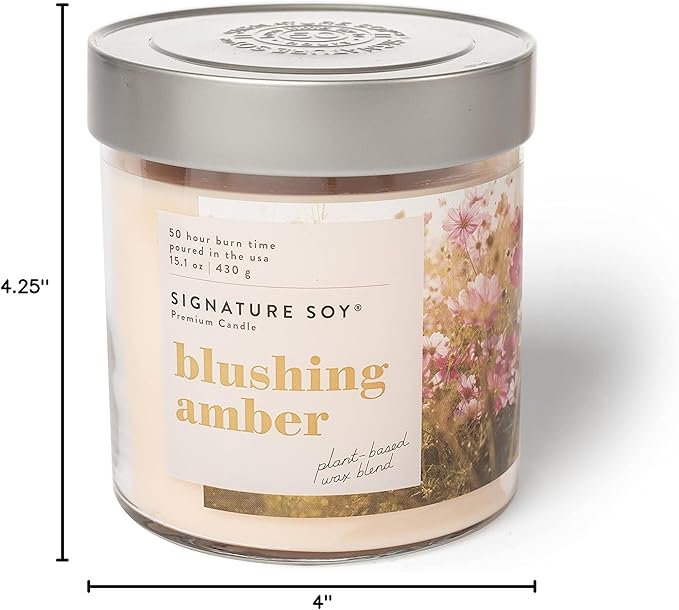 Signature Soy Lidded Blushing Amber Scented Candle, Large Jar
