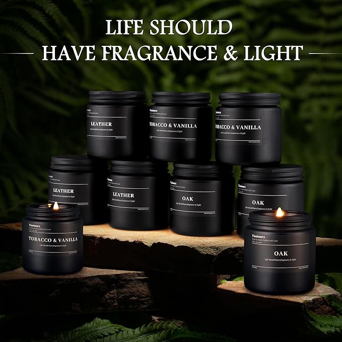 9 Pack Scented Candles Set Gifts for Men, Aromatherapy Candle Set with Scents (Mint & Eucalyptus/Sage & Citrus/Grapefruit) - Gift for Dad, Boyfriend, Birthday, Father’s Day, Anniversary