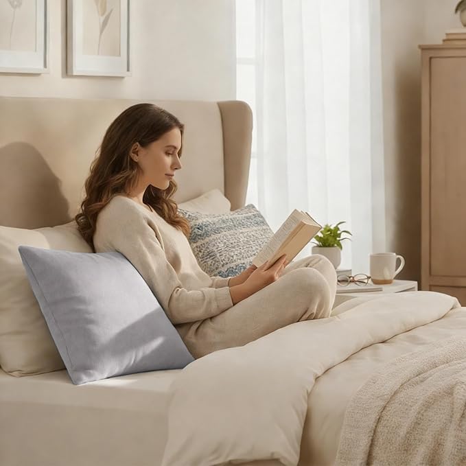 JMGBird Water-Resistant Outdoor Pillows Set of 2, 18x18 inch Durable Pure Grey Throw Pillows with Inserts for Patio Furniture