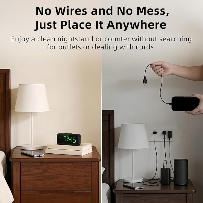 Battery Operated Small Alarm Clock: Compact Cordless Design - Image 2