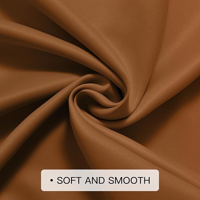 COSVIYA Curtains & Drapes Ombre Burnt Orange Curtains 84 inch Length 2 Panels, Grommet Room Darkening Light Blocking Insulated Thermal Gradient Window Curtains for Bedroom/Living Room,52x84 inches
