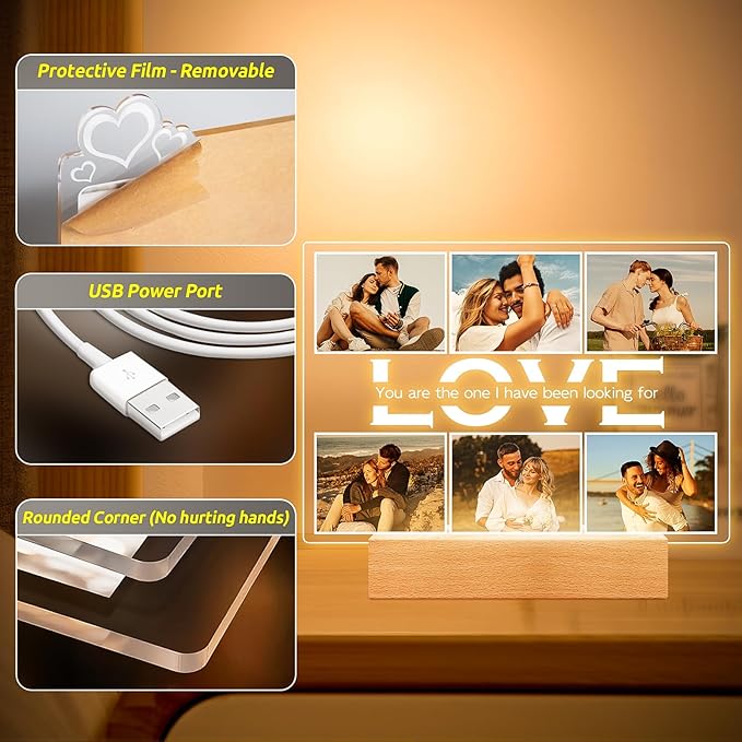 Custom Picture Frames, Personalized Photo Frame, Customized Picture Frame, Personalized Anniversary Couples Gifts for Women Men Her Him Girlfriend Boyfriend Wife