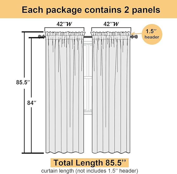 Lecloud Light Green Sheer Curtains 84 Inches Long 2 Panels Set, Airy Voile Window Curtain Panels, Elegant Light Filtering Drapes for Living Room Bedroom Decor with Rod Pocket, Each Panel 42 X 84 Inch