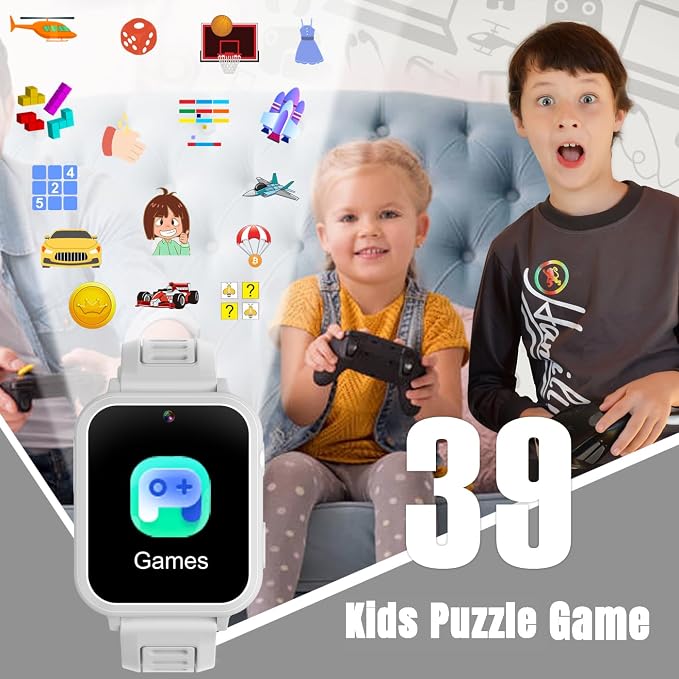 Kids Game Smart Watches Girls with 39 Puzzle Games Camera Music Player - Image 5