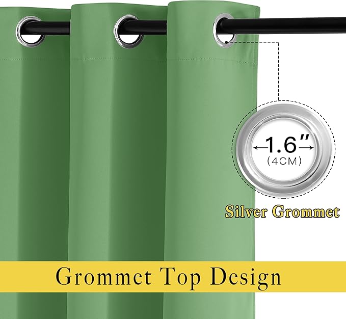 NICETOWN Blackout Curtain Panels 90 - Window Treatment Energy Saving Thermal Insulated Solid Grommet Blackout Drapes for Living Room (Forest Green, 1 Pair, 66 by 90-Inch)