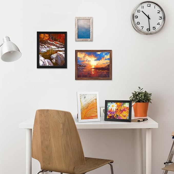 Giftgarden 4 Colors Picture Frames for Multiple Sizes Photos, Four 4x6, Four 5x7, Two 8x10, Assorted Gallery Frame Collage for Wall or Tabletop, Set of 10