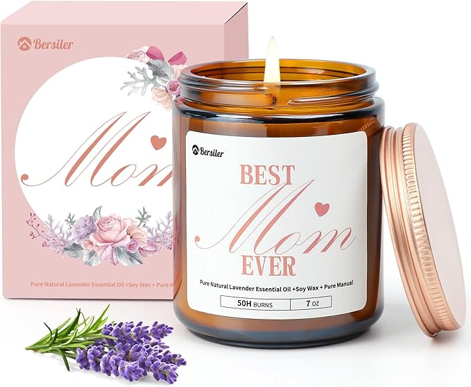 Candel Gifts for Mom from Daughter or Son, Christmas Birthday Mothers Day Candles Gifts, Lavender Eucalyptus Aromatherapy Candle for Women, Stress Relief, 50 Hour Burn Time
