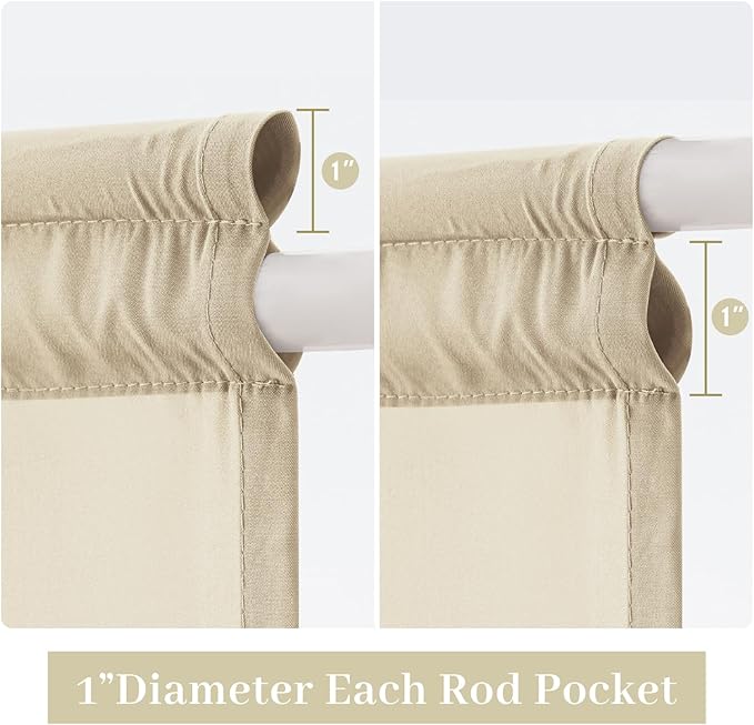 MIULEE Non-See-Through Sidelight Curtains for Front Door, Privacy Semi Sheer Curtains for French Doors, Light Filtering Window Drapes with Rod Pocket and Tie Back, Cream, 26 x 40 inches, 2 Panels