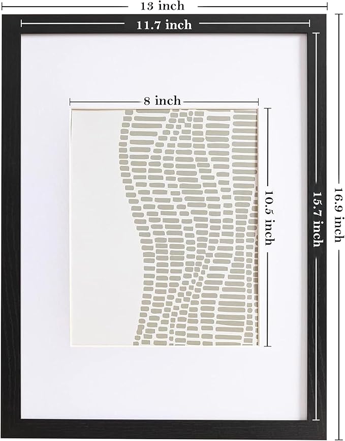 eletecpro 12x16 Picture Frames Set of 5, Gallery wall frame Display 8.5x11 Photo with Mat or 12x16 without Mat, Picture Frame Collage Wall Decor for Wall Mounting, Black