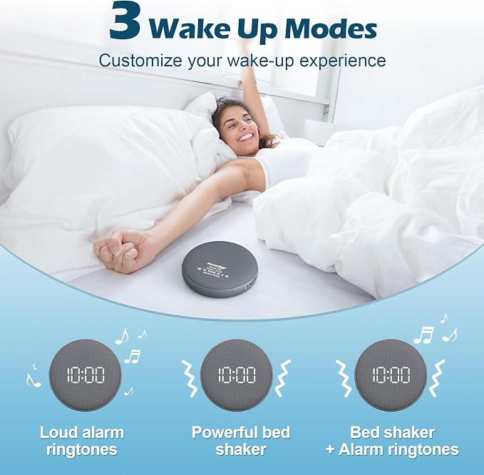 REACHER Super Loud Vibrating Alarm Clock for Heavy Sleepers Adults Teens - Image 6