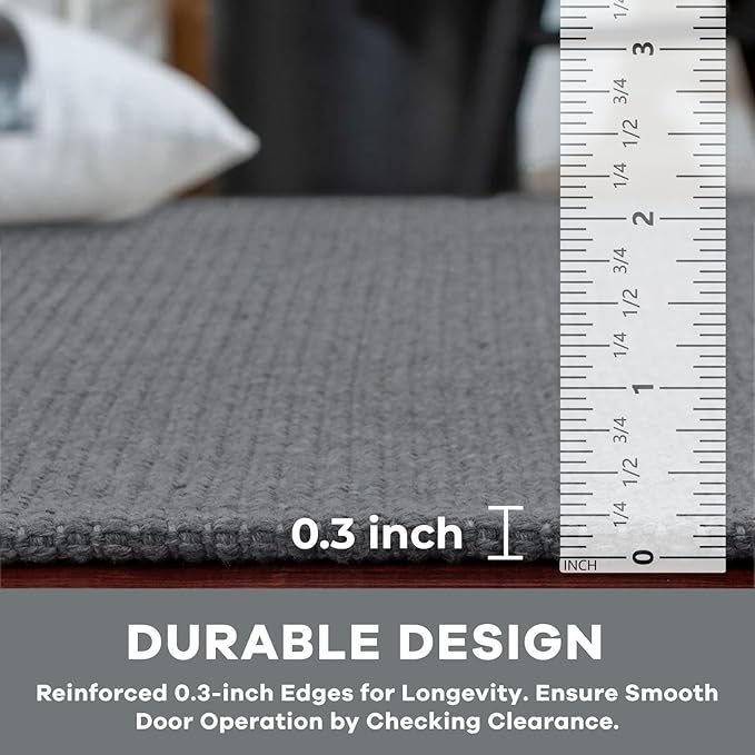 KOZYFLY Washable Runner Rug 3x8 ft Hallway Kitchen Runner Rugs with Rubber Backing Bobo Non Slip Entryway Runner Indoor, Carpet Runners for Hall Entryway Bedroom, Grey