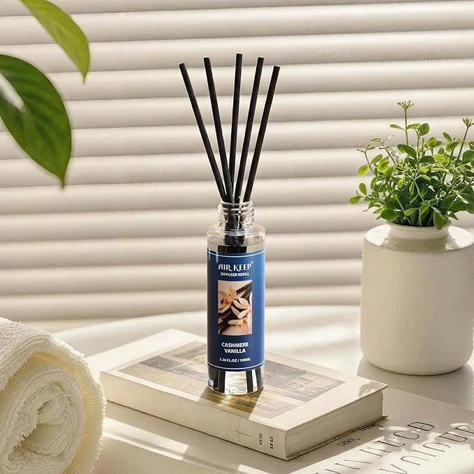 Airkeep Reed Diffuser Oil Refill/Cashmere Vanilla/3.38 oz / 1 Pack/Air Freshener & Aromatherapy Essential Oil Blend for Home Fragrance ?€? Scented Refill Oil for Bathroom, Bedroom & Home Decor