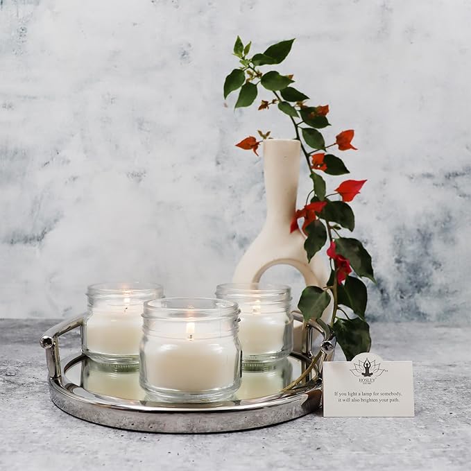 Hosley Jar Candle Neroli Scented Classic 3oz Clear Glass Jar Single Wick Candle, Over Upto 20 Hours of Burn Time, Ideal for Creating Relaxing Ambience & Holiday Gifting