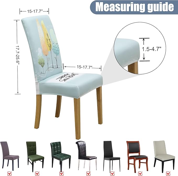 BIETYONE Chair Covers,Dining Room Chair Covers Set of 4,Stretch Kitchen Chair Cover,Washable Dining Chair Cover,Parsons Chair Slipcovers Protective,for Home,Restaurant,Banquet