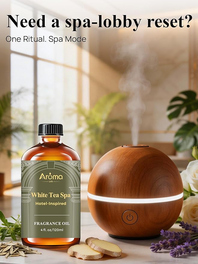 White Tea Spa ?€? A Hotel-Inspired Diffuser Oil, Hotel Diffuser Oil for Diffuser for Home Fragrance Oil for Ultrasonic and Waterless Diffusers and Crafting