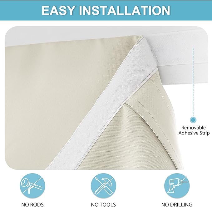 RYB HOME Door Curtain - Privacy Thermal Insulated Doorway Curtains for Patio Front French Door Living Room Dining Room, W26 x L40 inches, 1 Panel, Light Beige
