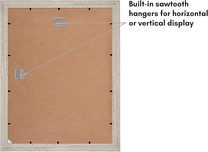Americanflat 11x14 Picture Frame with Shatter-Resistant Glass - Use as 5x7 Frame with Mat or Display 11x14 Photo Without Mat - Signature Collection - Picture Frames for Wall Display - Driftwood