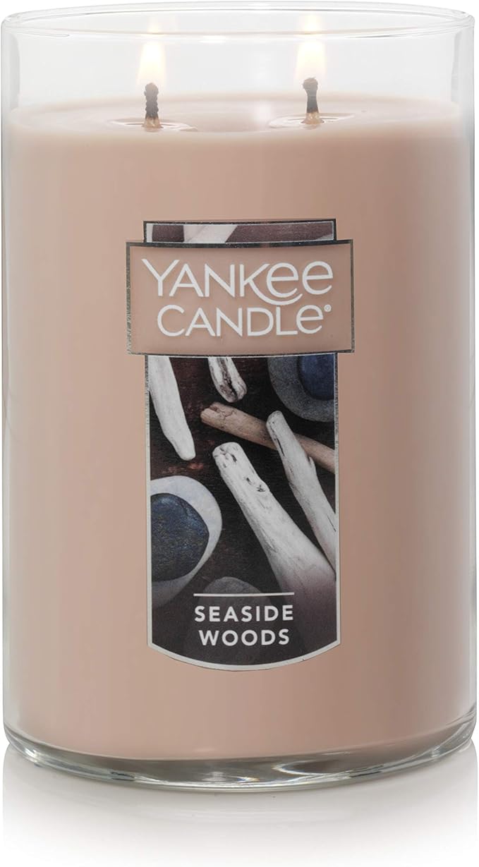 Yankee Candle Seaside Woods Scented, Classic 22oz Large Tumbler 2-Wick Candle, Over 75 Hours of Burn Time, Ideal for Gifting or Home Decor (Pack of 2)