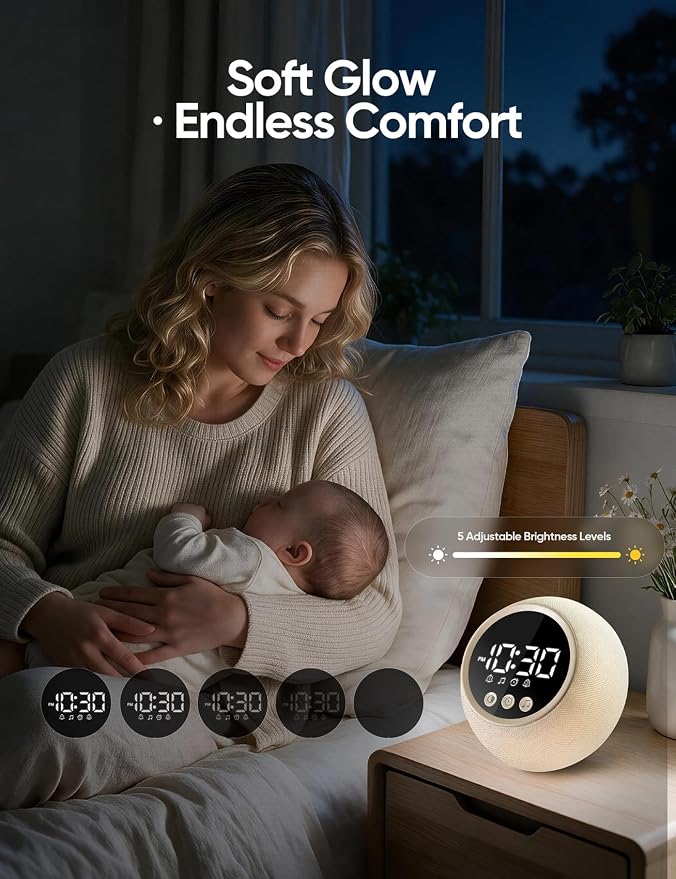 Sunrise Alarm Clock with Sound Machine, Wake Up Light, Dual Alarms - Image 6