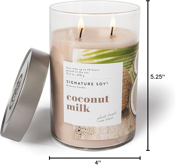 Signature Soy Lidded Coconut Milk Scented Candle, Extra Large Jar