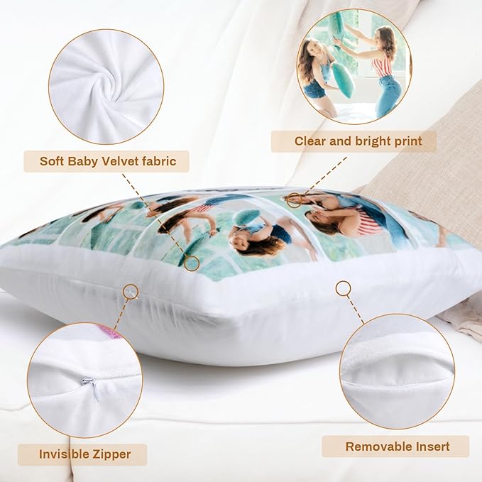 Custom Pillow with Picture & Text - Include Insert, Personalized Graduation Gifts for Class of 2026, Inspirational Souvenir Gifts for Senior College Masters