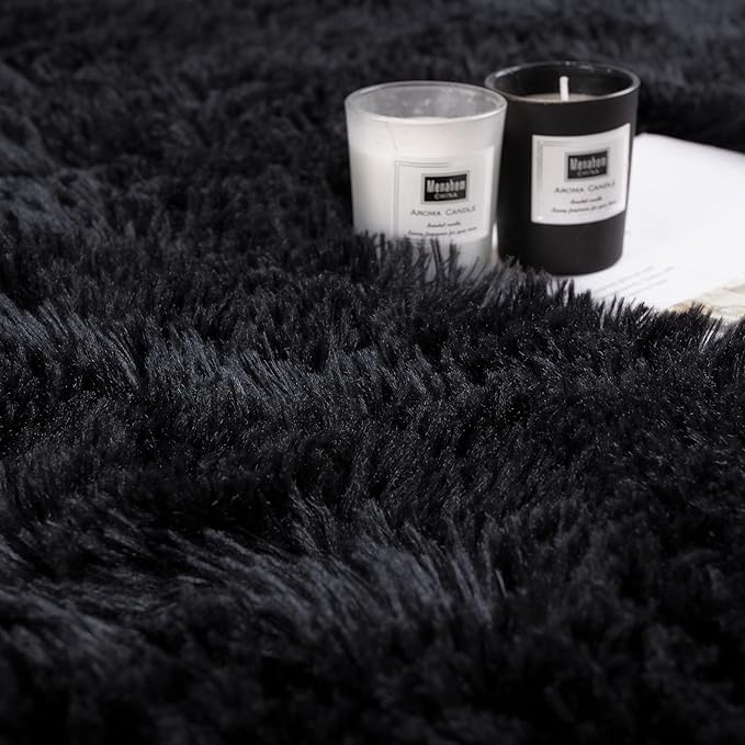 Noahas Extra Large 10x14 Area Rugs for Living Room,Fluffy Black Bedroom Rug,Big Thick Plush Shag Non-Skid Soft Shaggy Throw Carpet