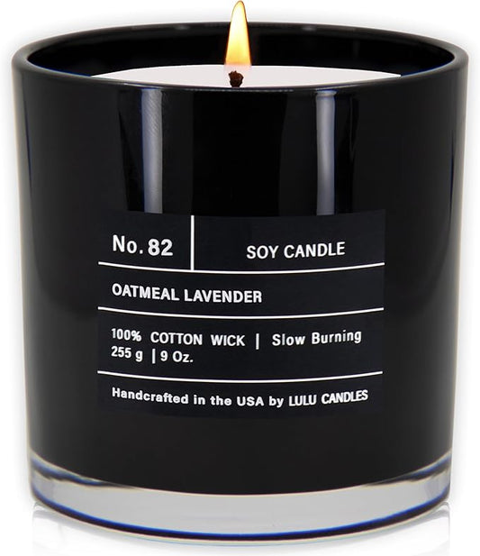 Lulu Candles | Oatmeal Lavender | Luxury Scented Soy Jar Candle | Hand Poured in The USA | Highly Scented & Long Lasting (9 Oz.)