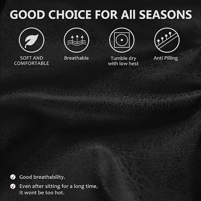 ANARACHON Leather Look Recliner Chair Covers Stay in Place 4-Piece Recliner Slipcovers for Reclining Chair Furniture Protector Spandex Fabric Washable (X-Large, Black)