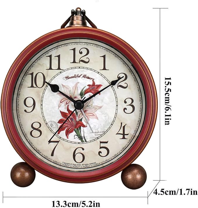 Maxspace Classic Vintage Clock - Elegant and Decorative Analog Clock,Silent Non-Ticking Clocks with Distressed Metal Frame for Office, Living Room or Bedroom - Image 7