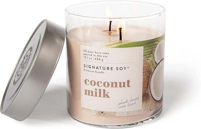Signature Soy Lidded Coconut Milk Scented Candle, Large Jar