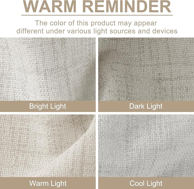 100% Blackout Shield Linen Blackout Curtains for Bedroom 90 Inches Long, Back Tab/Rod Pocket Living Room Drapes, Thermal Insulated Blackout Curtains 2 Panels Set, 50" W x 90" L, Beige