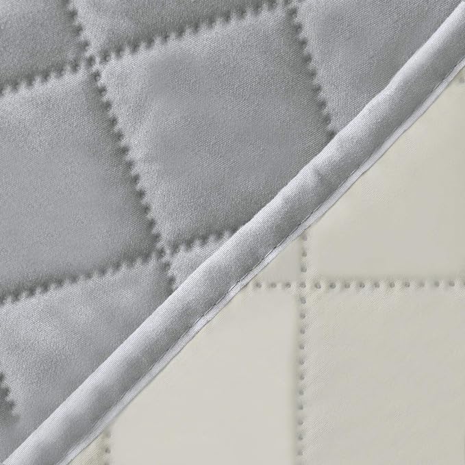 Easy-Going Reversible Couch Cover for 3 Cushion Couch Sofa Cover for Dogs Water Resistant Furniture Protector Cover with Foam Sticks Elastic Straps for Pet Cat (Sofa, Light Gray/Ivory)