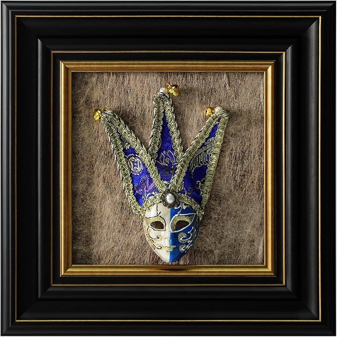 FOLKOR LIFE Vintage Wall Art Sculpture with Venetian Mask Vintage Decor, Antique Wall Decor Italian Style Framed Home Décor Accents for Living Room, Bedroom, Hallway, Gifts for New Home