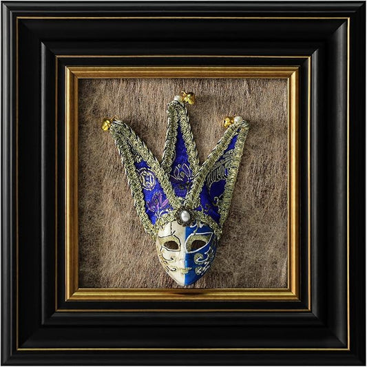 FOLKOR LIFE Vintage Wall Art Sculpture with Venetian Mask Vintage Decor, Antique Wall Decor Italian Style Framed Home Décor Accents for Living Room, Bedroom, Hallway, Gifts for New Home