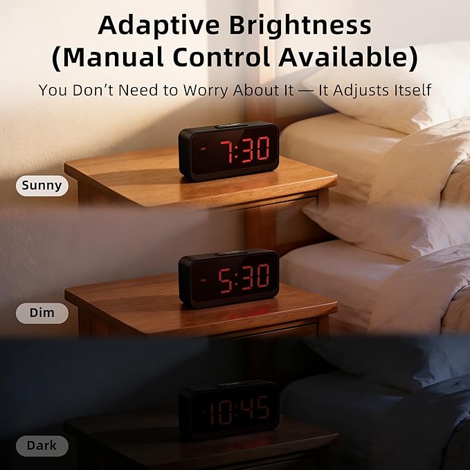 Battery Operated Small Alarm Clock: Compact Cordless Design - Image 6
