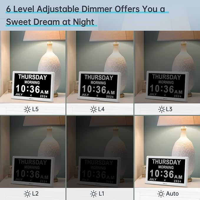 Soobest Dementia Clocks for Seniors, 7” Digital Date Clock Large Display - Image 7