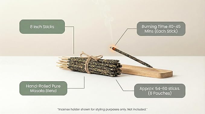 Satya Smudge Incense Stick ?€? Hand-Rolled Indian Masala Incense for Meditation, Yoga & Spiritual Cleansing Pack of 6 (Smudge Superhit)