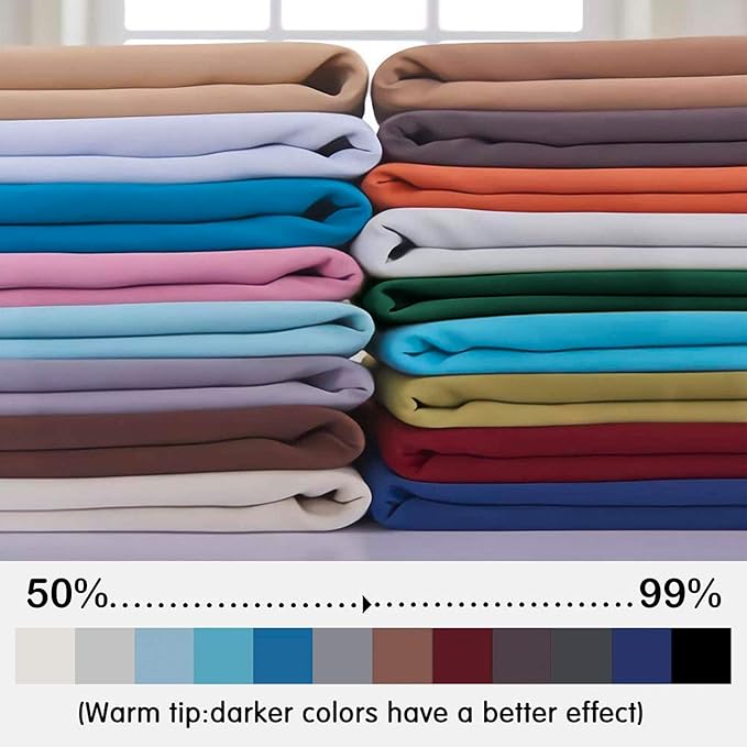 Yakamok Light Blocking Window Blackout Curtains Thermal Insulated Room Darkening Drapes for Bedroom,Solid Grommet Top Window Panels, 38x63 Inch, Light Grey, One Pair