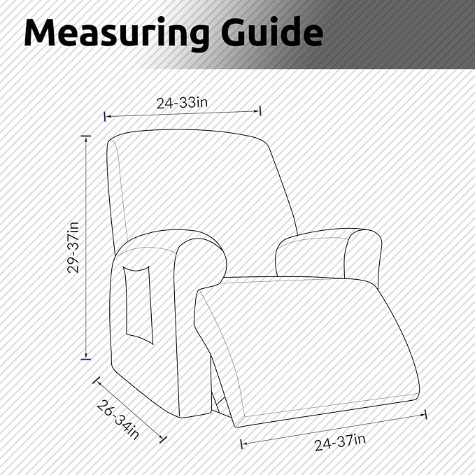 KEKUOU Recliner Chair Covers Lazy Boy Recliner Covers Stretch Couch Cover Slipcovers 1 Piece Furniture Protector with Elastic Bottom for Dog,Kids.(Recliner, Beige)