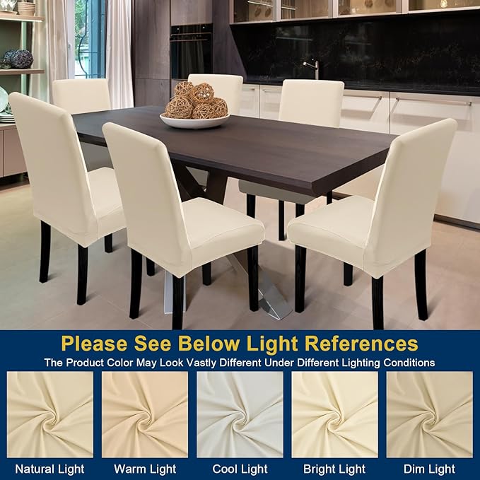 Chair Covers, Stretch Kitchen Dining Room Chair Covers Set of 6, Removable Washable Dining Chair Slipcovers for Home, Hotel, Banquet