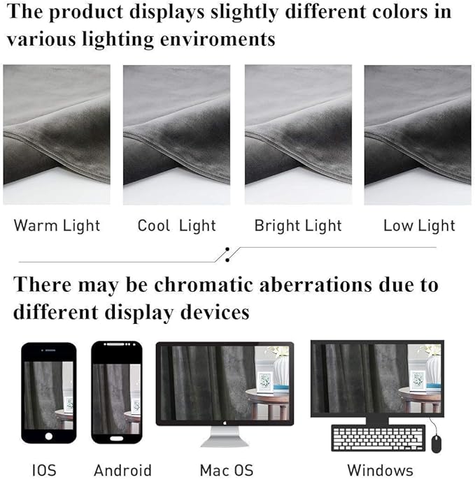 StangH Grey Velvet Curtains for Living Room 96 inches Long Blackout Curtains for Bedroom Grommet Privacy Thermal Insulated Window Drapes for Sliding Glass Door, W52 by L96 inches, 2 Panels