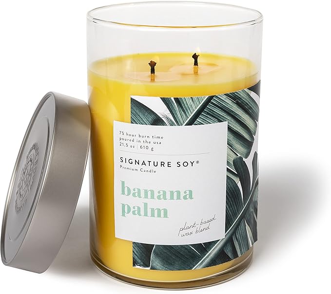 Signature Soy Scented Candle, Banana Palm, Extra Large Jar