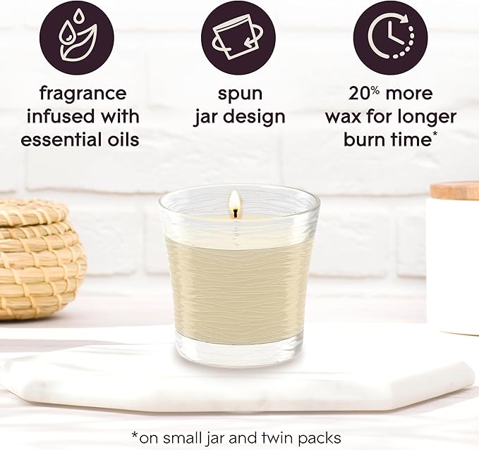 Glade 1-Wick Scented Candle Jar, Coastal Sunshine Citrus, Air Freshener Infused with Essential Oils, 4.08 Oz, 2 Count