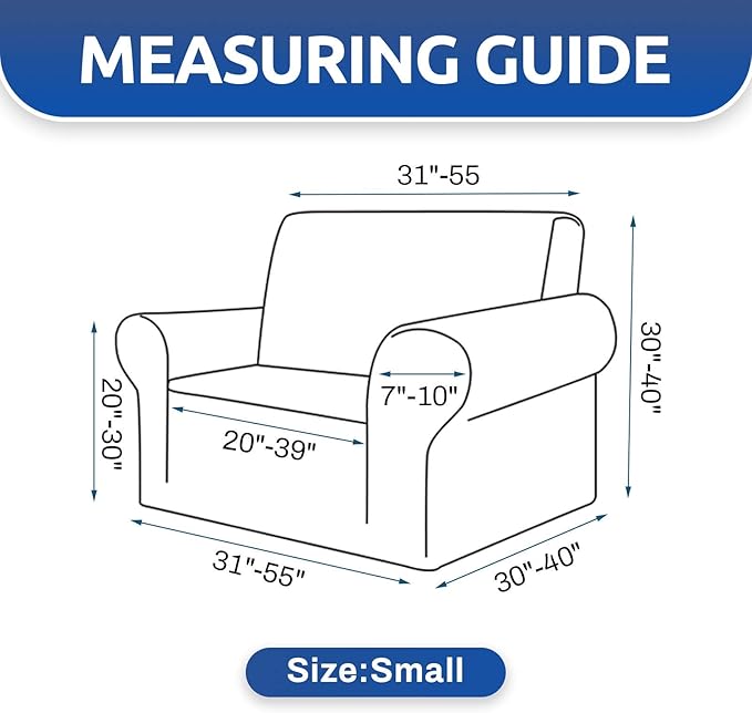 KEKUOU Stretch Single Sofa Slipcover 1 Piece Couch Sofa Cover (31"-55") Furniture Protector 1 Seater Sofa with Elastic Bottom for Kids,Pet.Jacquard Small Checked Pattern Fabric(Small,Dark Purple)