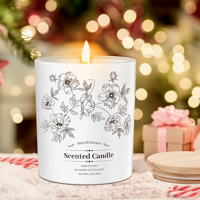 Deluxe Scented Candle for Women & Men, Lavender Soy Wax Candle, 9.2 Oz Jar Candle for Home, Scented-80 Hour Long Lasting Burning, Suitable Present for Thanksgiving, Christmas & Birthday