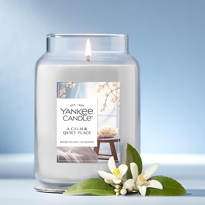 Yankee Candle A Calm Quiet Place, Holiday Scented Candle, 22oz Large Jar with up to 150 Hour Burn Time, Giftable