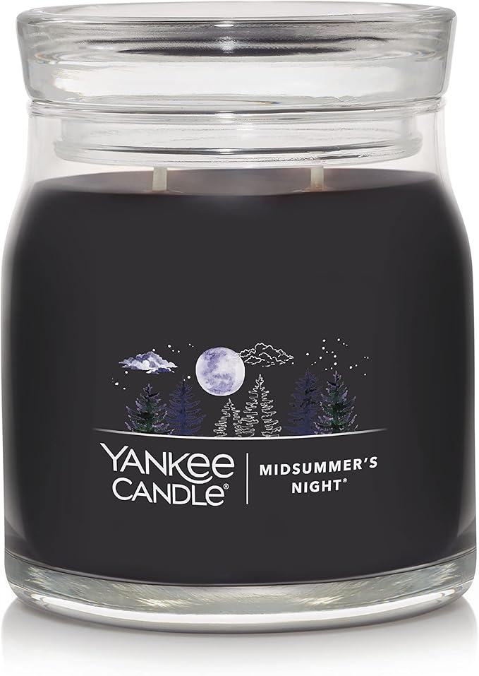 Yankee Candle MidSummer's Night Scented Signature 13oz Medium Jar 2-Wick Candle Over 35 Hours of Burn Time