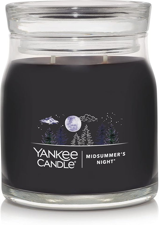 Yankee Candle MidSummer's Night Scented Signature 13oz Medium Jar 2-Wick Candle Over 35 Hours of Burn Time
