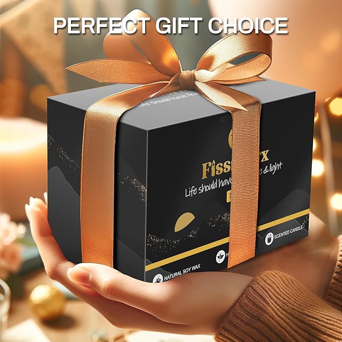 Vanilla Scented Candle Set 2 Pack, Candle for Home Scented, Odor Eliminating, Stress Relief, 15oz, 110 Hours Long Lasting Candles, Soy Candle Gift Set for Women