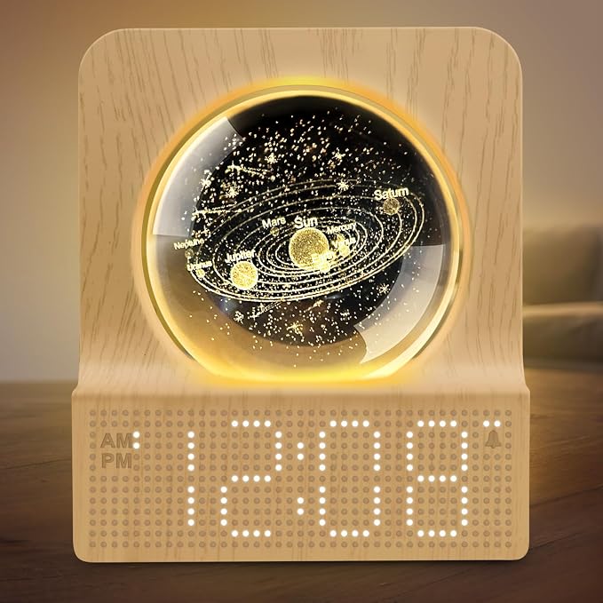 DreamSky Space Alarm Clock for Kids Teens with RGB Night Light for Bedroom by DreamSky